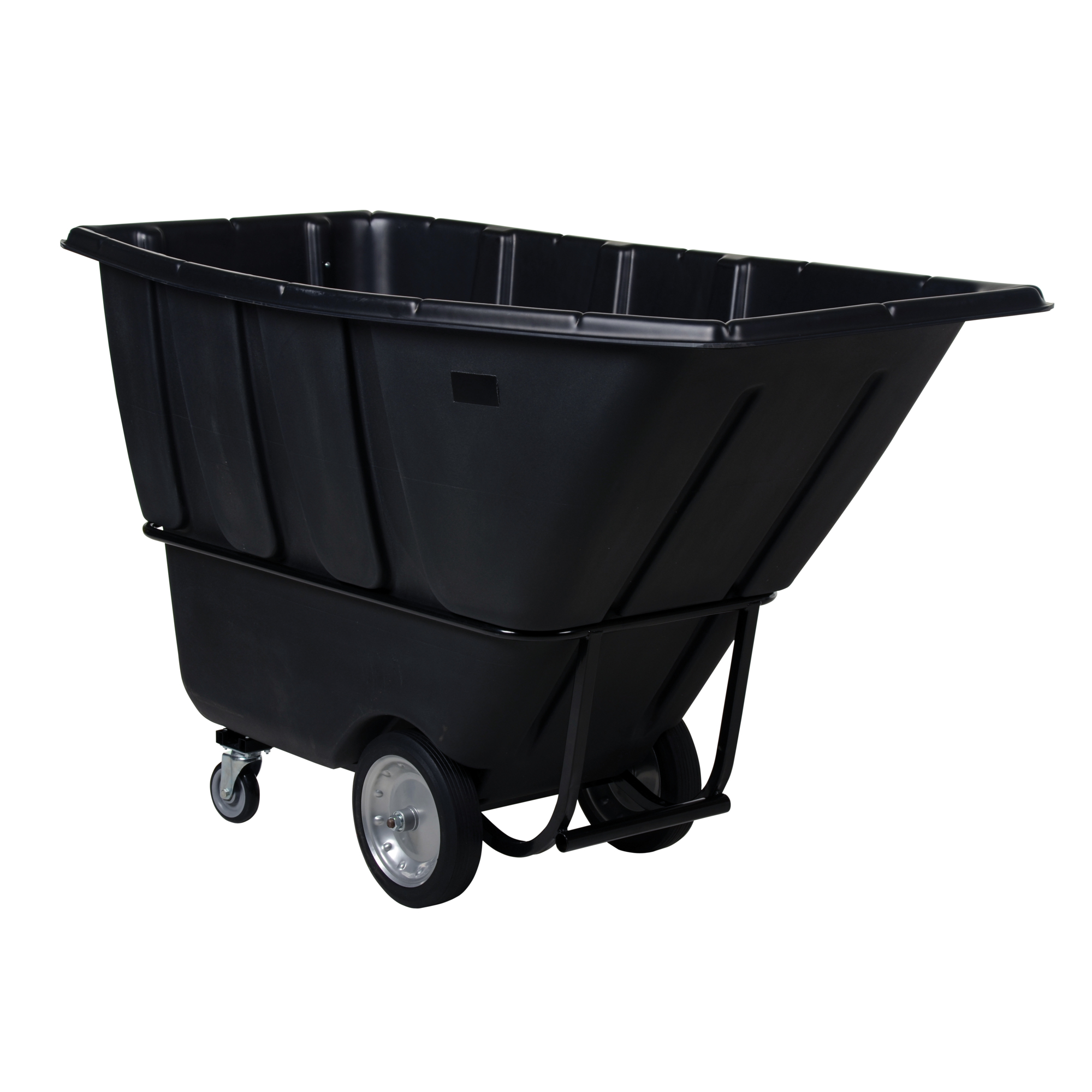 Vestil Heavy-Duty Tilt Truck - 1 Cubic Yard, 2100-Lb. Capacity, Plastic, Black, Model# TDT-100-HD-BLACK